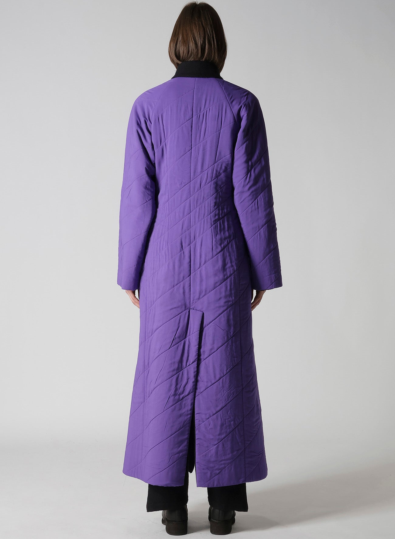 OVERDYE WOOL VIERA REVERSIBLE STAND COLLAR COAT
