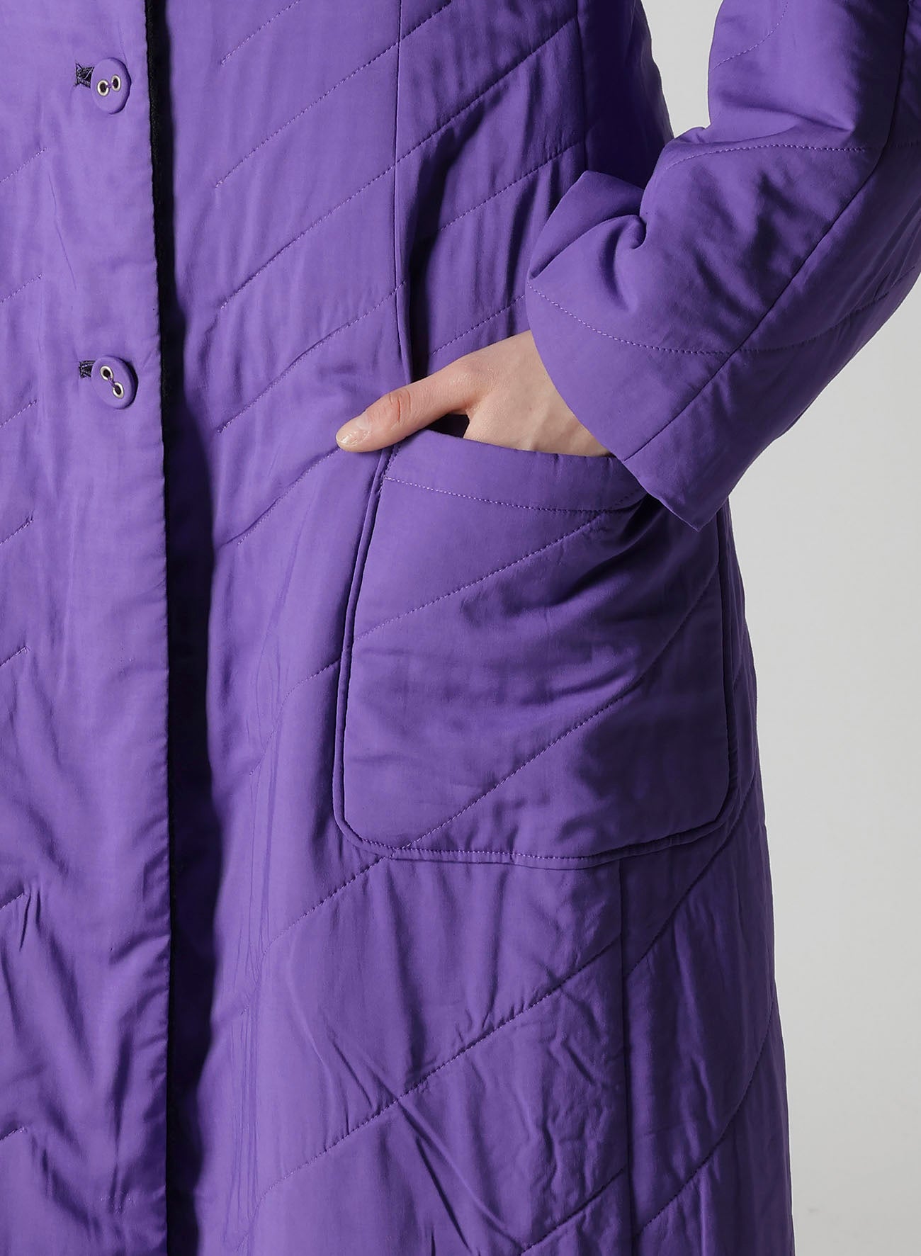 OVERDYE WOOL VIERA REVERSIBLE STAND COLLAR COAT
