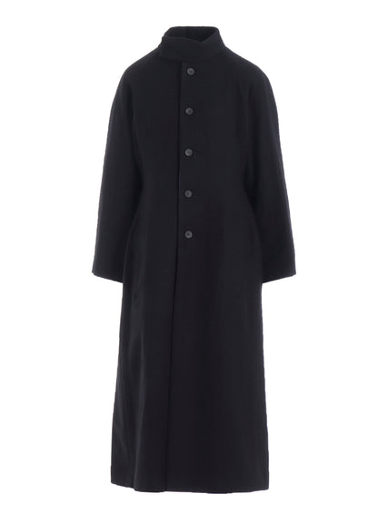 OVERDYE WOOL VIERA REVERSIBLE STAND COLLAR COAT