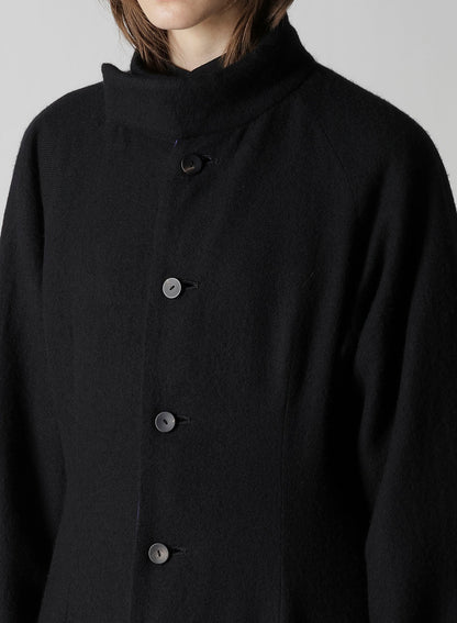 OVERDYE WOOL VIERA REVERSIBLE STAND COLLAR COAT