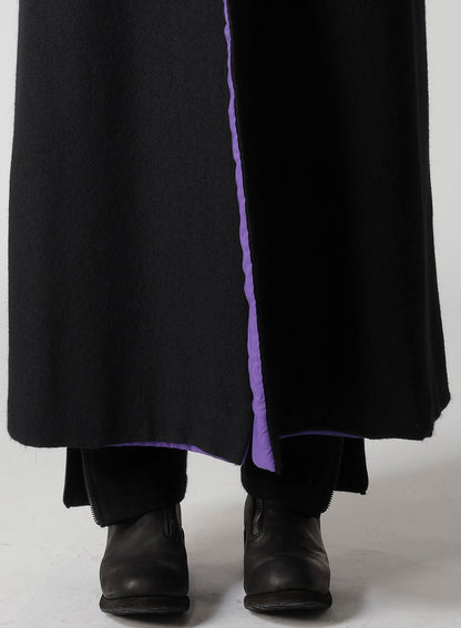 OVERDYE WOOL VIERA REVERSIBLE STAND COLLAR COAT