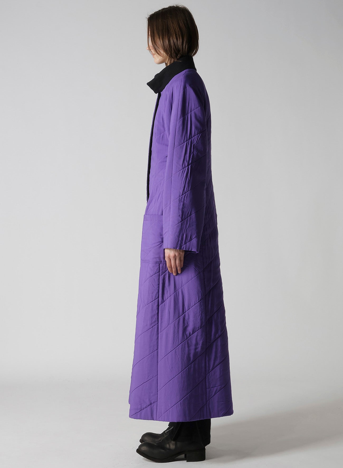 OVERDYE WOOL VIERA REVERSIBLE STAND COLLAR COAT