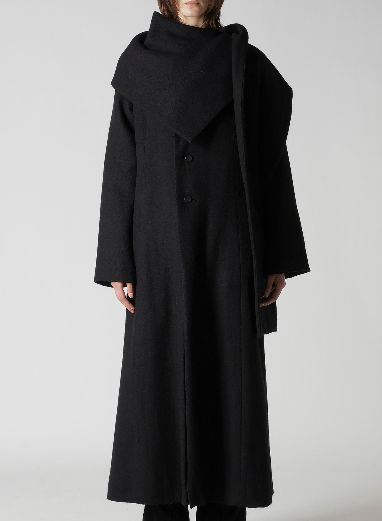 WOOL VIYELLA REVERSIBLE STOLE D COAT