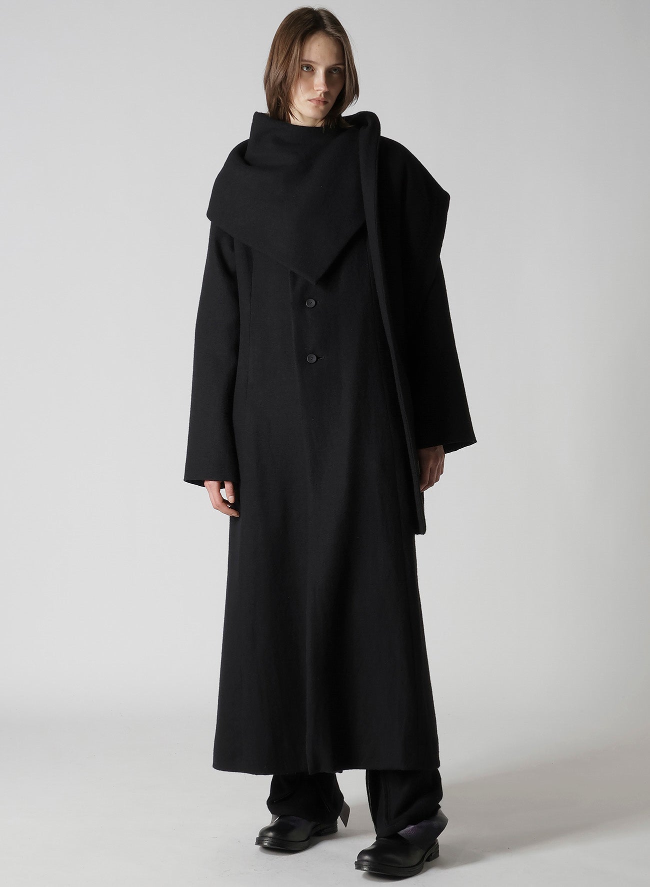 WOOL VIYELLA REVERSIBLE STOLE D COAT