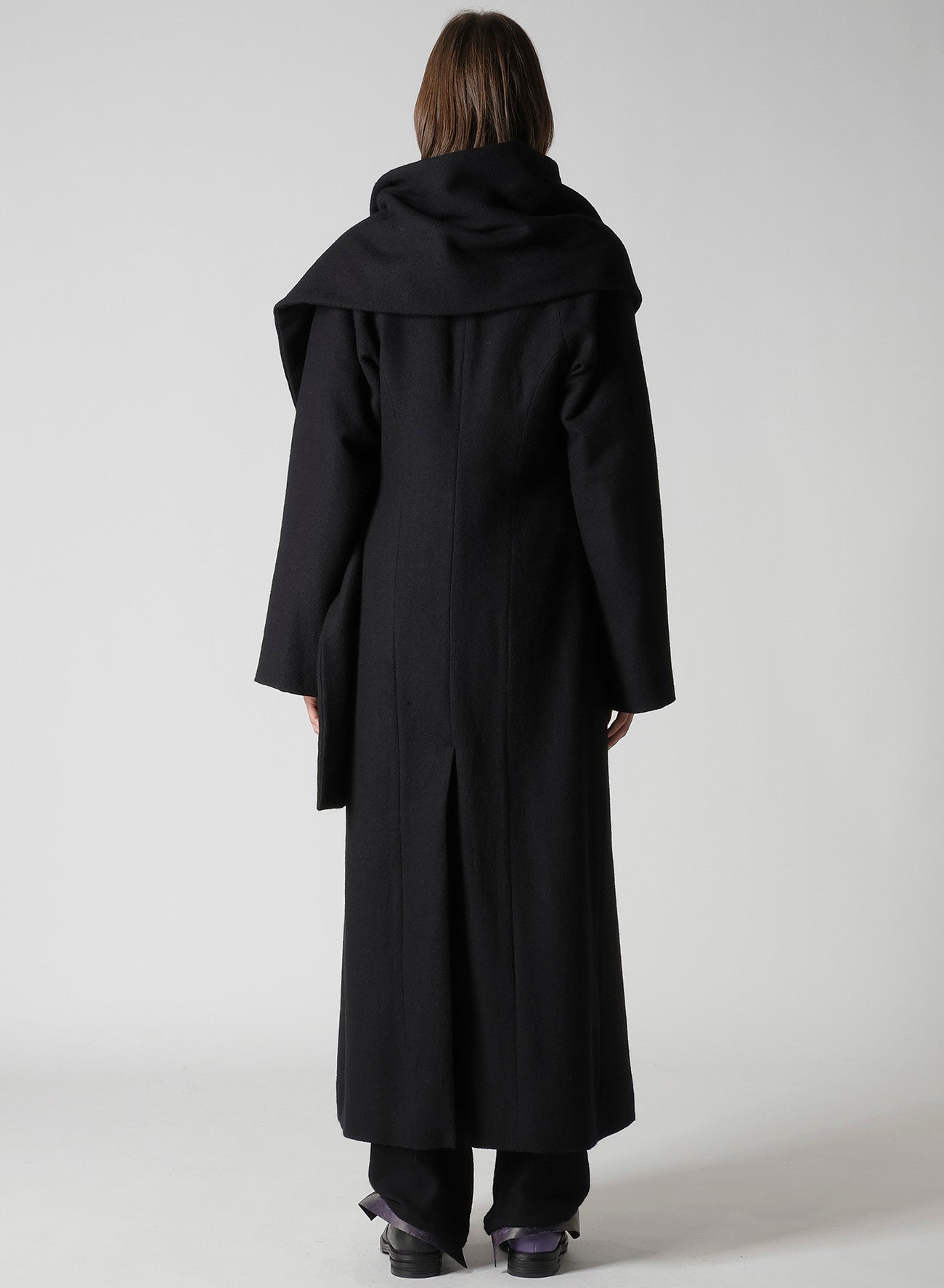 WOOL VIYELLA REVERSIBLE STOLE D COAT