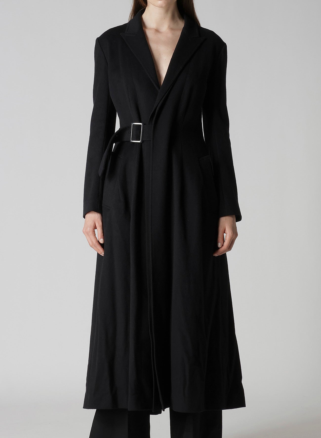 W/Ca BEAVER CLOTH WAIST BELT D COAT