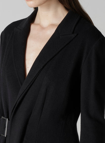 W/Ca BEAVER CLOTH WAIST BELT D COAT