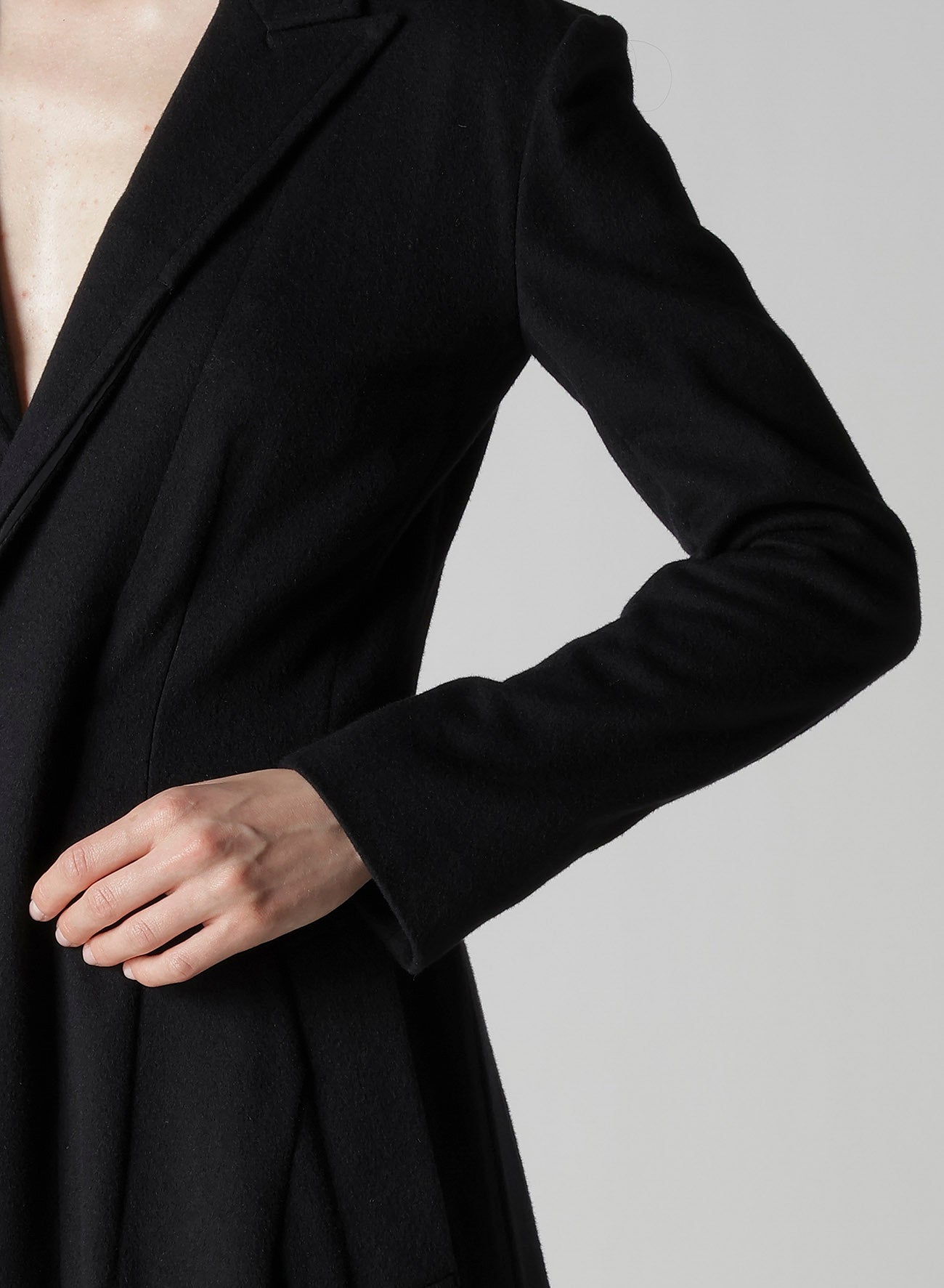 W/Ca BEAVER CLOTH WAIST BELT D COAT