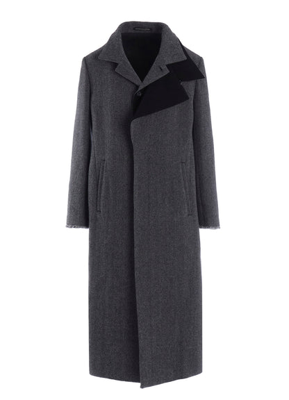 TWEED CLOTH R DOUBLE LAYERED LONG COAT