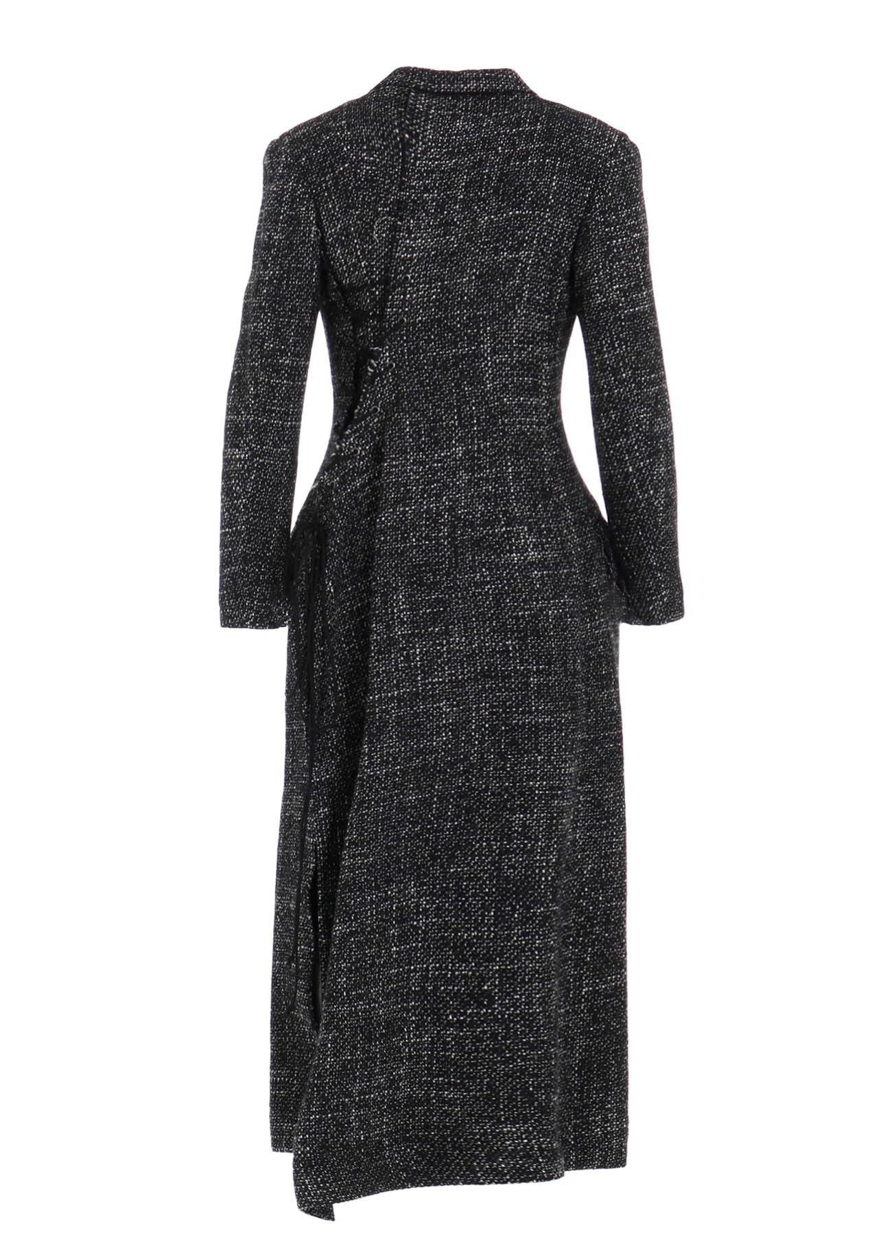 HANDMADE TWEED BACK LACE UP LONG COAT