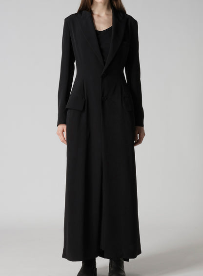 TA/PE CREPE DE CHINE BACK LACE UP LONG COAT