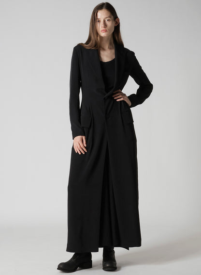 TA/PE CREPE DE CHINE BACK LACE UP LONG COAT