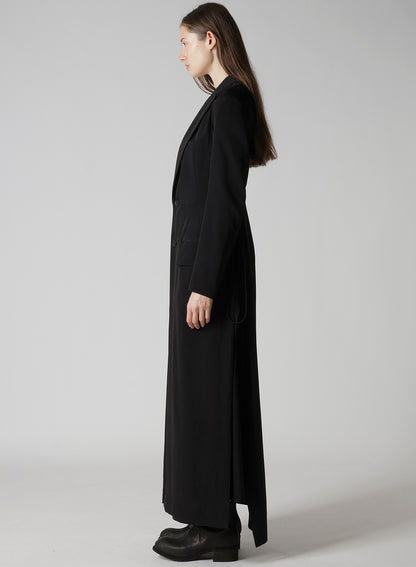 TA/PE CREPE DE CHINE BACK LACE UP LONG COAT