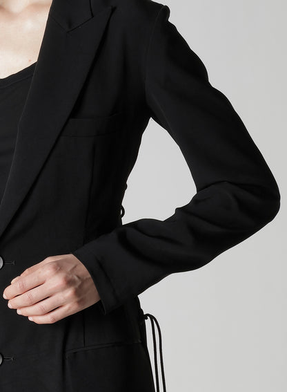 TA/PE CREPE DE CHINE BACK LACE UP LONG COAT