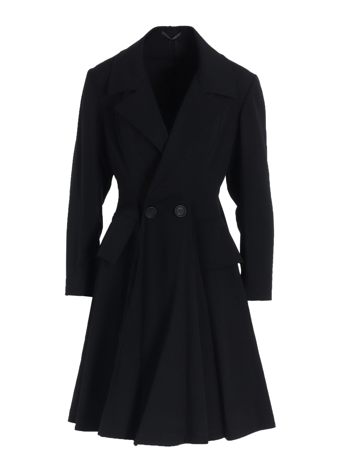 GABARDINE PANELED FLARE COAT
