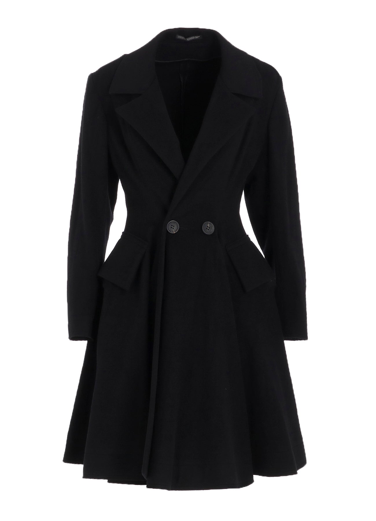W/Ca BEAVER CLOTH PANELED FLARE COAT