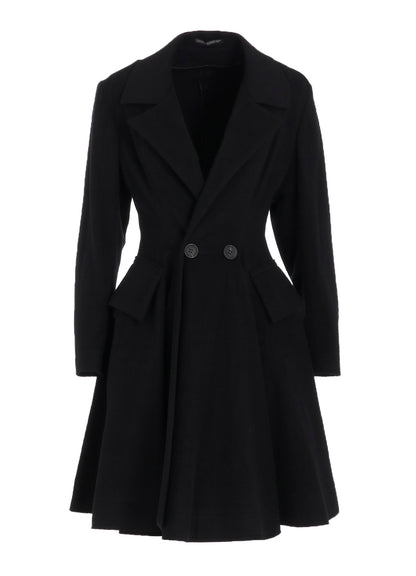 W/Ca BEAVER CLOTH PANELED FLARE COAT