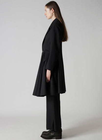 W/Ca BEAVER CLOTH PANELED FLARE COAT