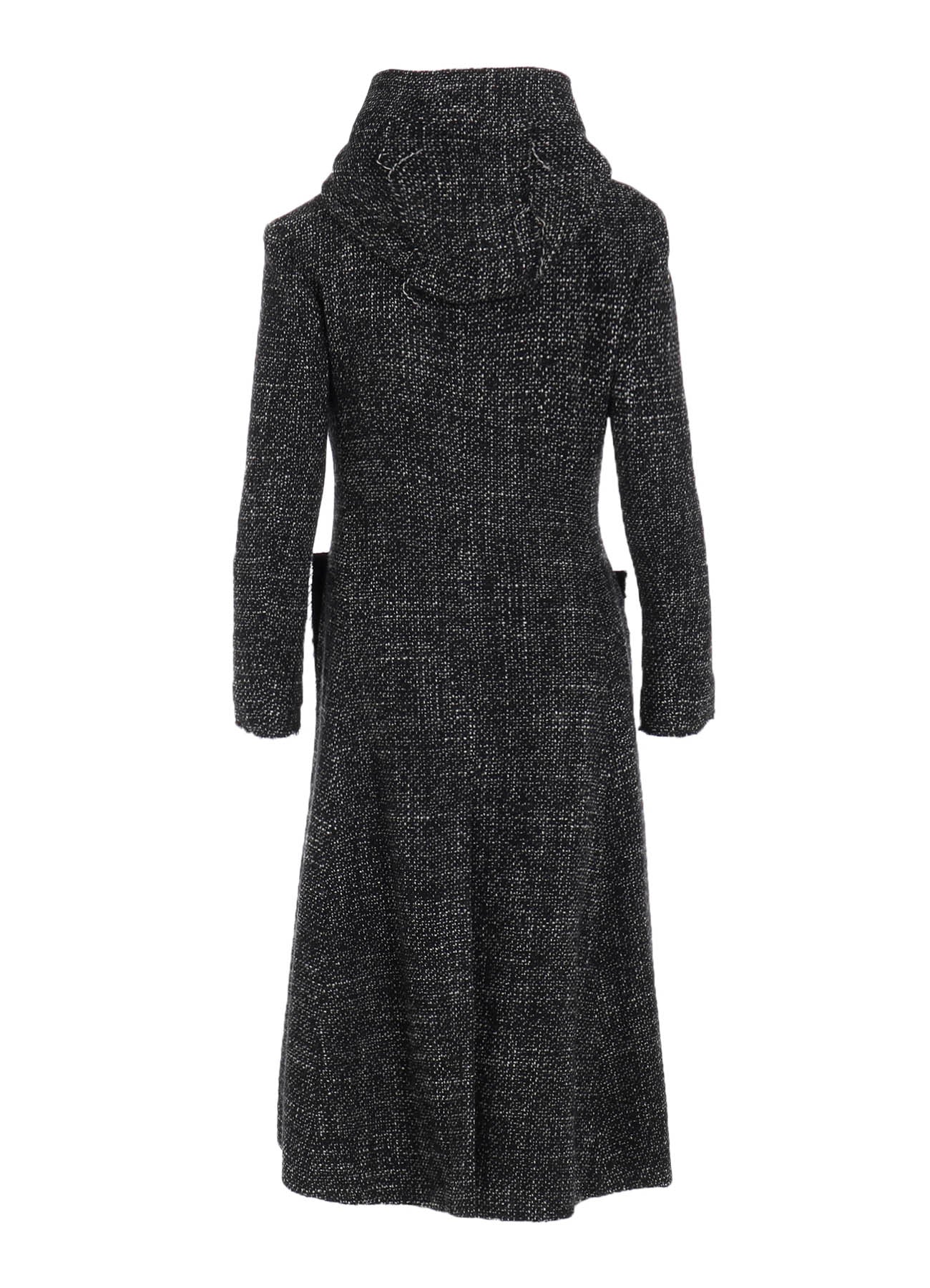 HANDMADE TWEED HOODED ZIP COAT