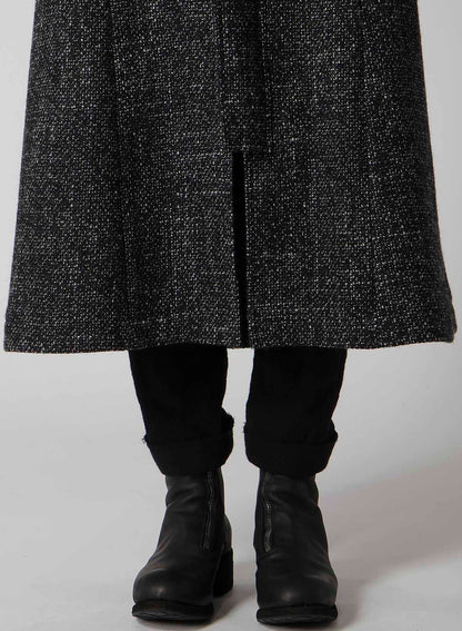 HANDMADE TWEED HOODED ZIP COAT