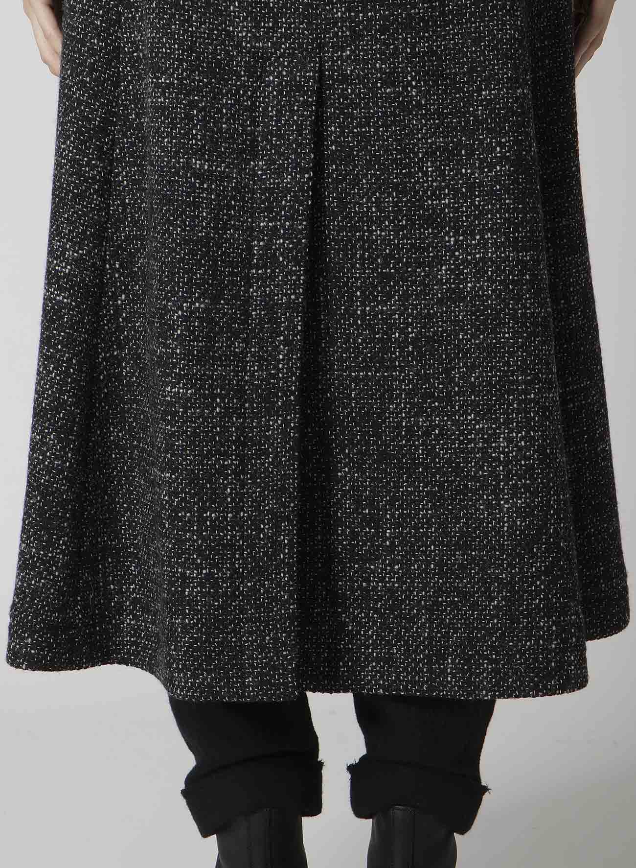 HANDMADE TWEED HOODED ZIP COAT
