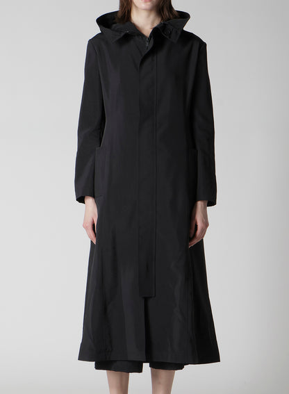 Ny/Si TAFFETA HOODED ZIP COAT