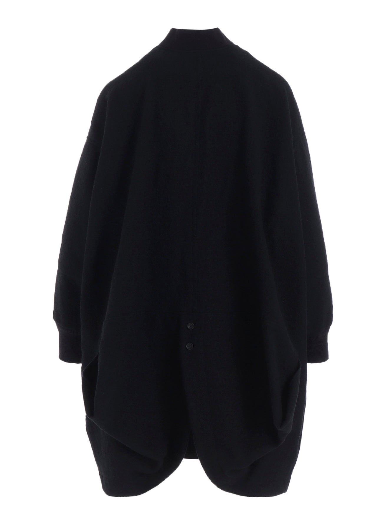 SHRINKED WOOL SERGE PADDED DRAPE COAT