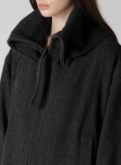 TWEED CLOTH B COLLAR COAT
