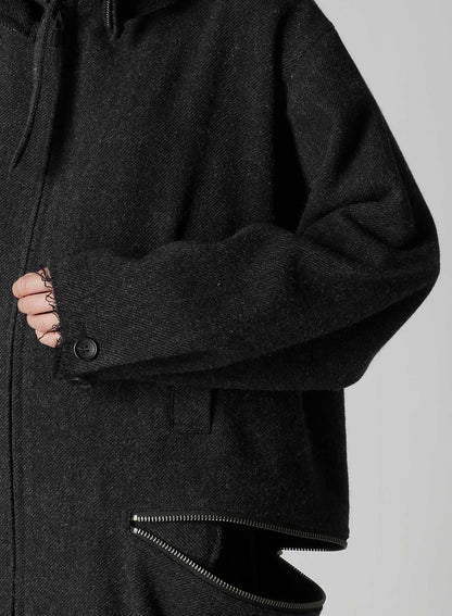 TWEED CLOTH B COLLAR COAT