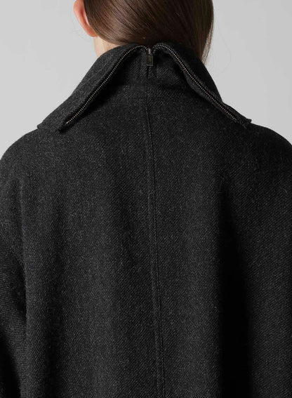 TWEED CLOTH B COLLAR COAT