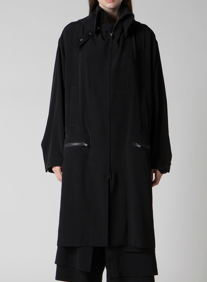 TA/PE CREPE DE CHINE B COLLAR COAT