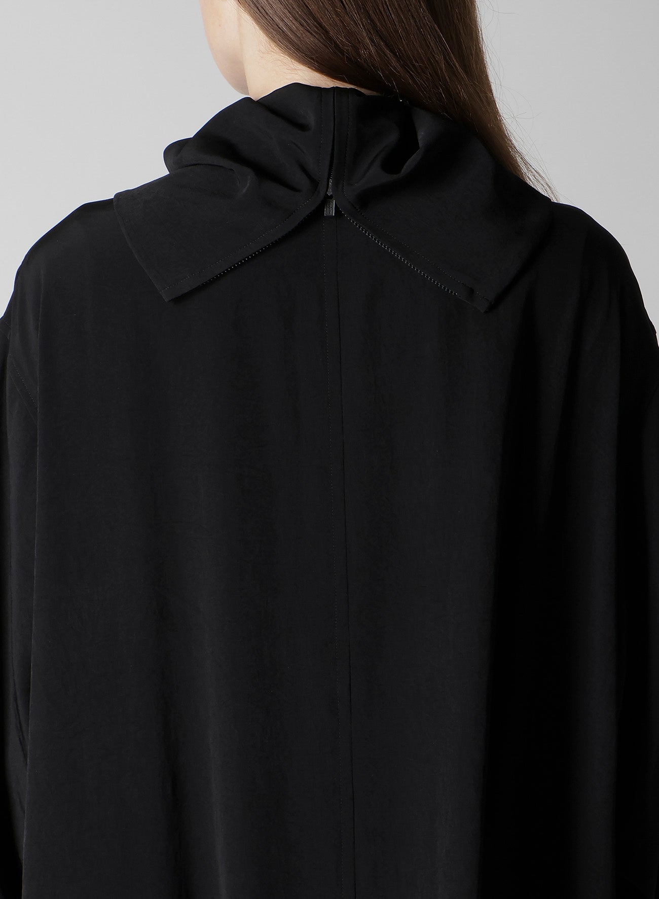 TA/PE CREPE DE CHINE B COLLAR COAT