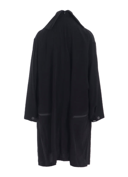 TA/PE CREPE DE CHINE B COLLAR COAT