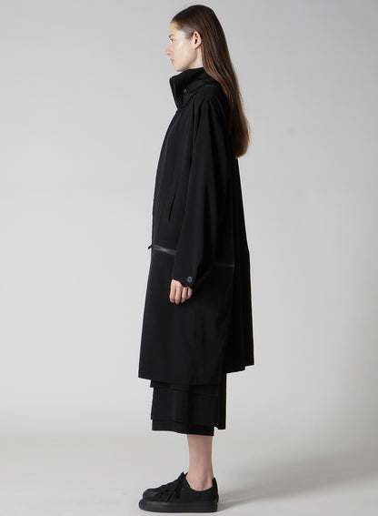 TA/PE CREPE DE CHINE B COLLAR COAT