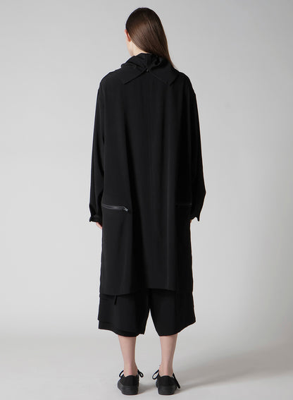 TA/PE CREPE DE CHINE B COLLAR COAT