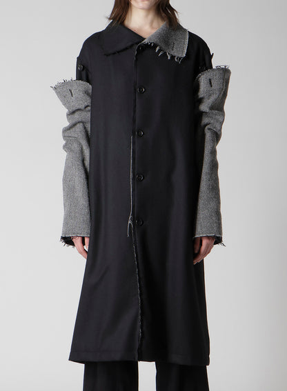 W/SAXONY  B/TWEED STAND COAT