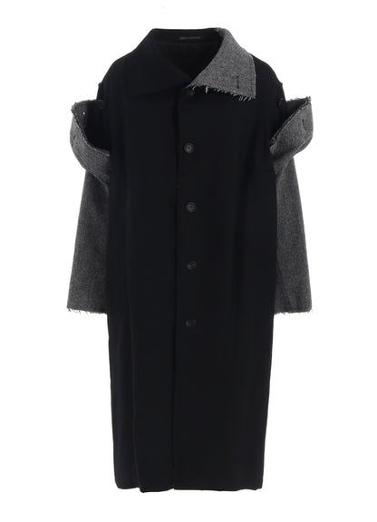 W/SAXONY  B/TWEED STAND COAT