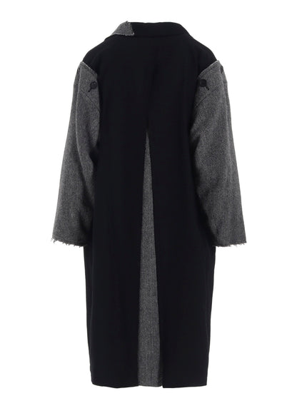 W/SAXONY  B/TWEED STAND COAT