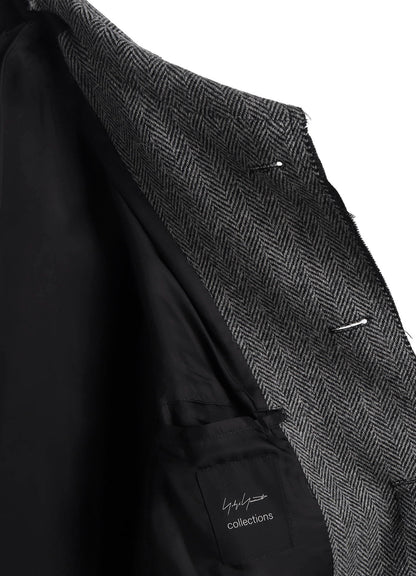 W/SAXONY  B/TWEED STAND COAT