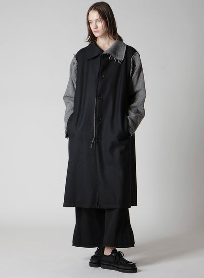 W/SAXONY  B/TWEED STAND COAT