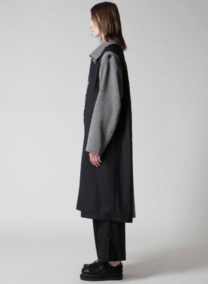 W/SAXONY  B/TWEED STAND COAT