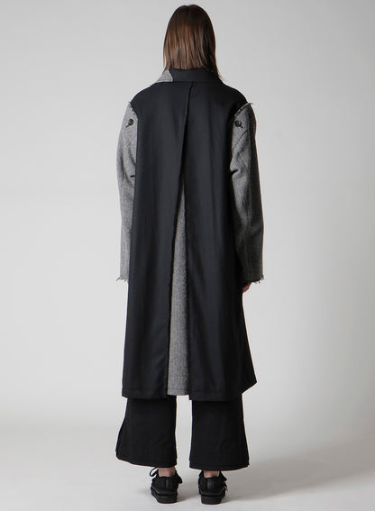 W/SAXONY  B/TWEED STAND COAT