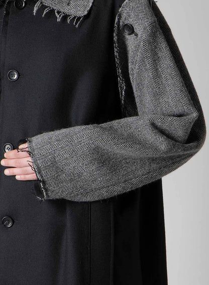 W/SAXONY  B/TWEED STAND COAT