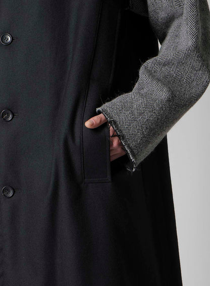 W/SAXONY  B/TWEED STAND COAT