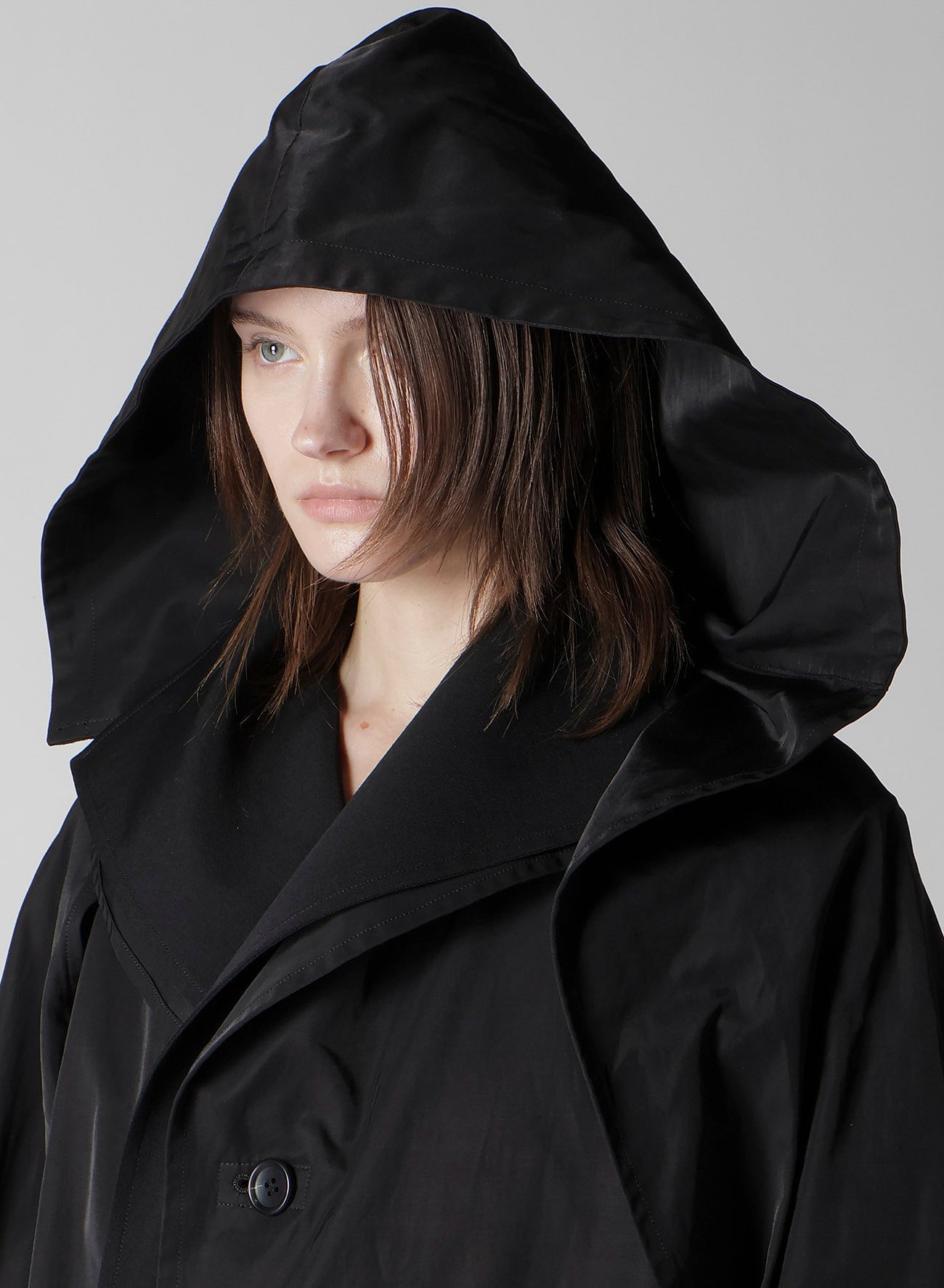 Ny/C TWILL LACE UP DOUBLE LAYERED COAT – THE SHOP YOHJI YAMAMOTO