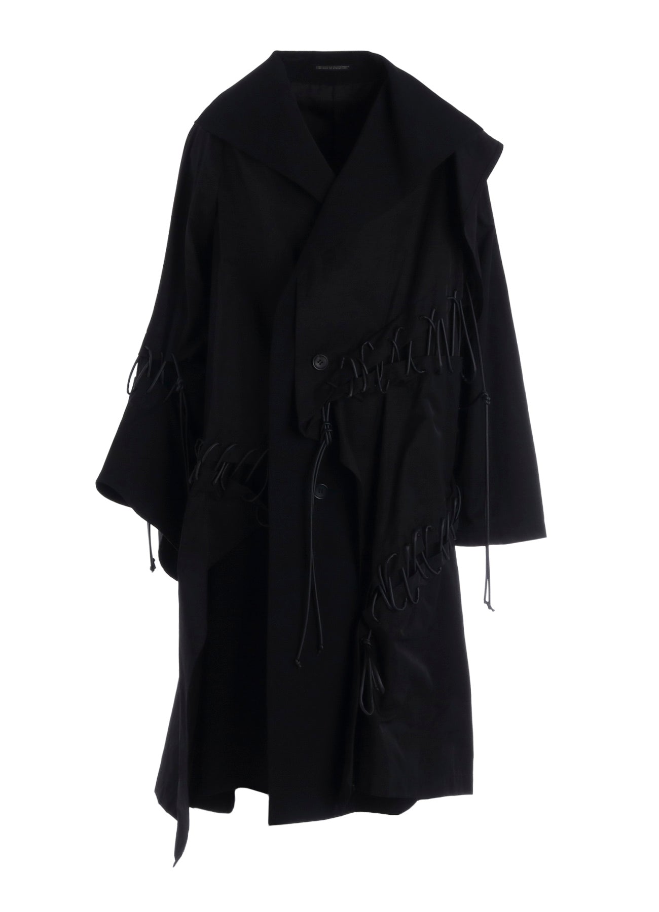 Ny/C TWILL LACE UP DOUBLE LAYERED COAT – THE SHOP YOHJI YAMAMOTO