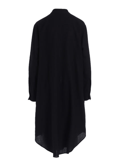 SOFT WOOL A EMBROIDERY BOX POCKET DRESS