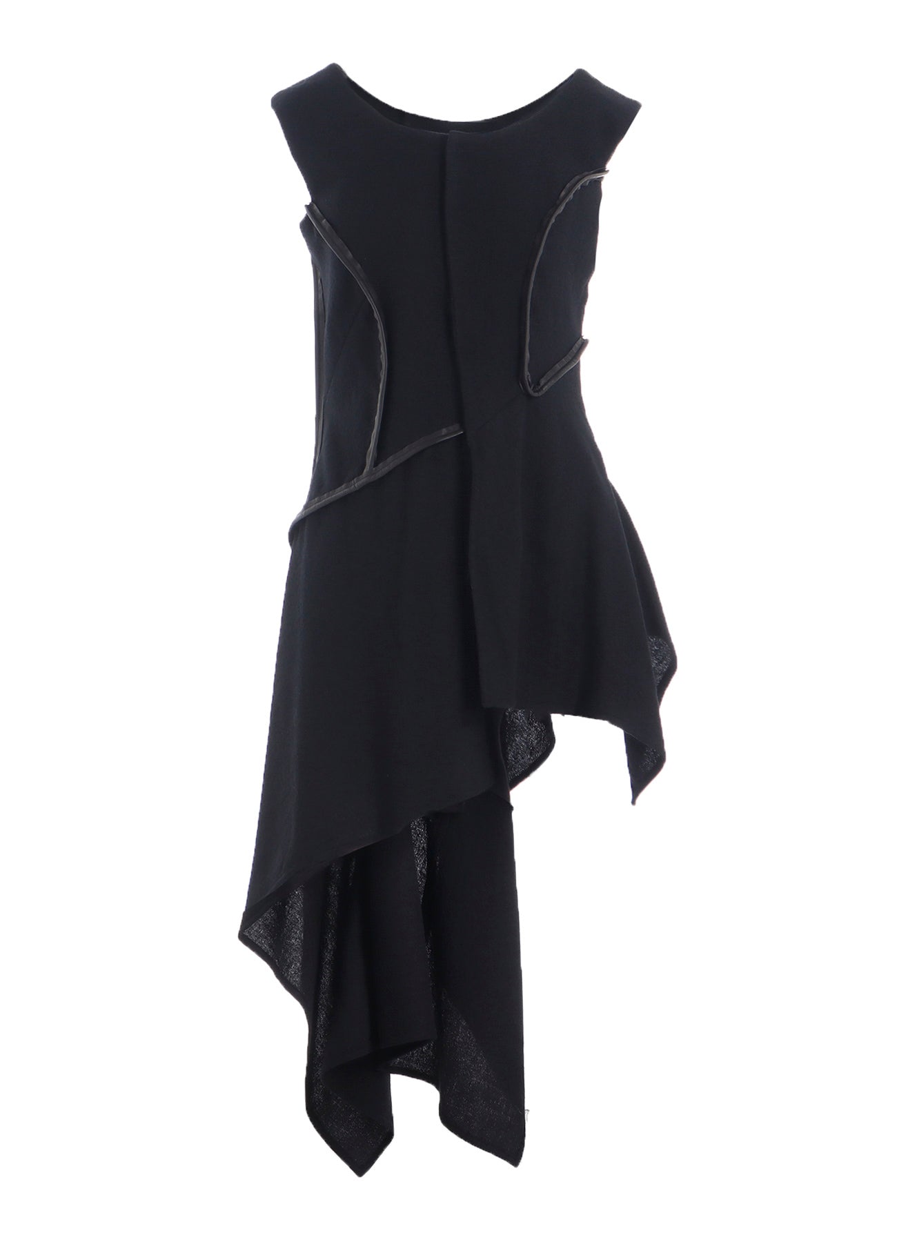 WOOL VIYELLA LEATHER PIPING DRESS XS WOOL VIYELLA LEATHER PIPING DRESS XS