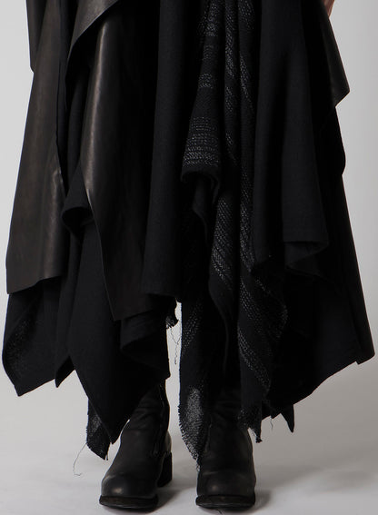 WOOL VIYELLA DRAPED FLARE DRESS