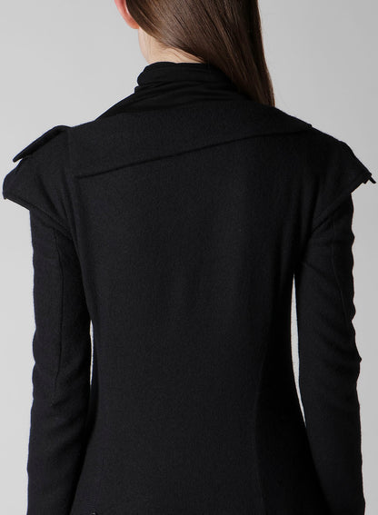 WOOL VIYELLA DRAPED FLARE DRESS